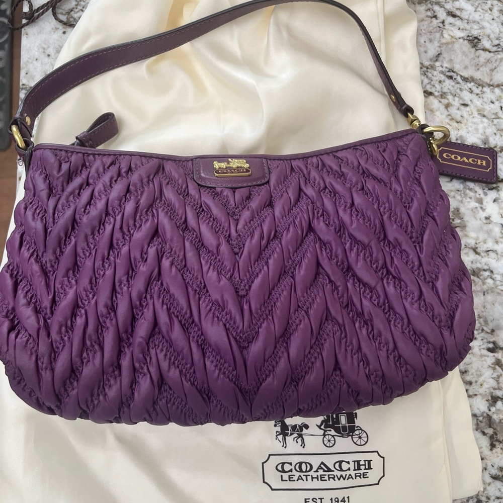 Coach 70th Anniversary Madison Quilted Purple Shoulder Bag